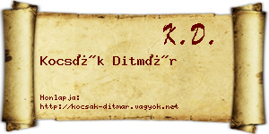 Kocsák Ditmár névjegykártya